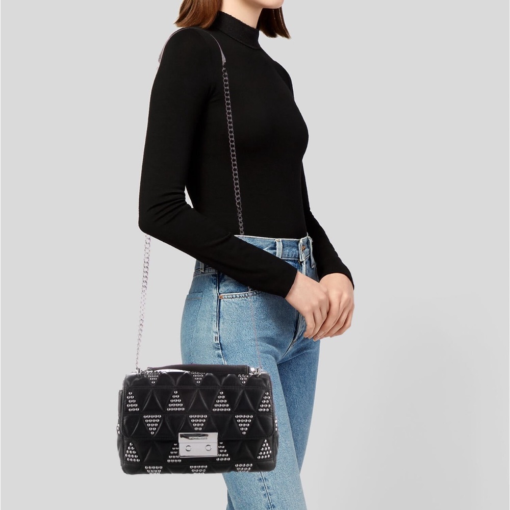 Michael Kors Sloan Studded Crossbody Shoulder Bag - Picture 10 of 11